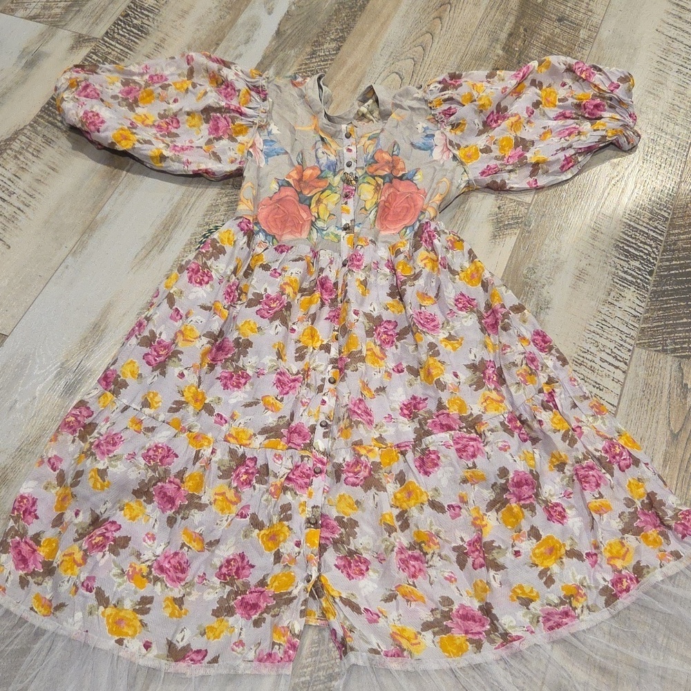 Aratta Multicolor Floral Long Sleeve Dress - Picture 12 of 14
